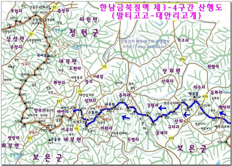 금북정맥 이미지