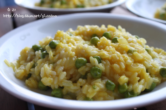 봄의 영양을 부드럽게 즐기는~완두콩 리조토(risotto)