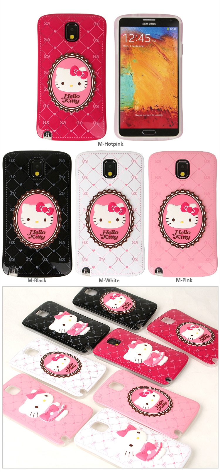 Authentic Galaxy Note 2 Hello Kitty Solid Bumper Jelly Case 8Types made