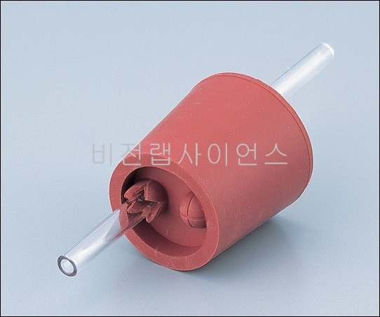 구멍뚫린마개(적색고무),PLUGS WITH HOLE RED RUBBER